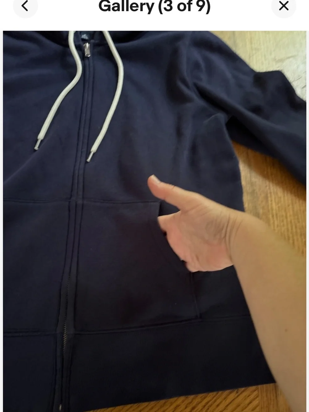 Women’s Vintage GAP Hooded Full Zip-Up Sweatshirt Navy  MEDIUM PETITE